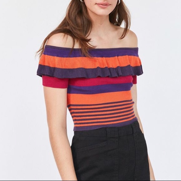 FINAL PRICE DROP Colorful Off the Shoulder Top - Picture 1 of 3